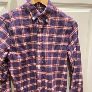 Red and blue plaid flannel. (L)